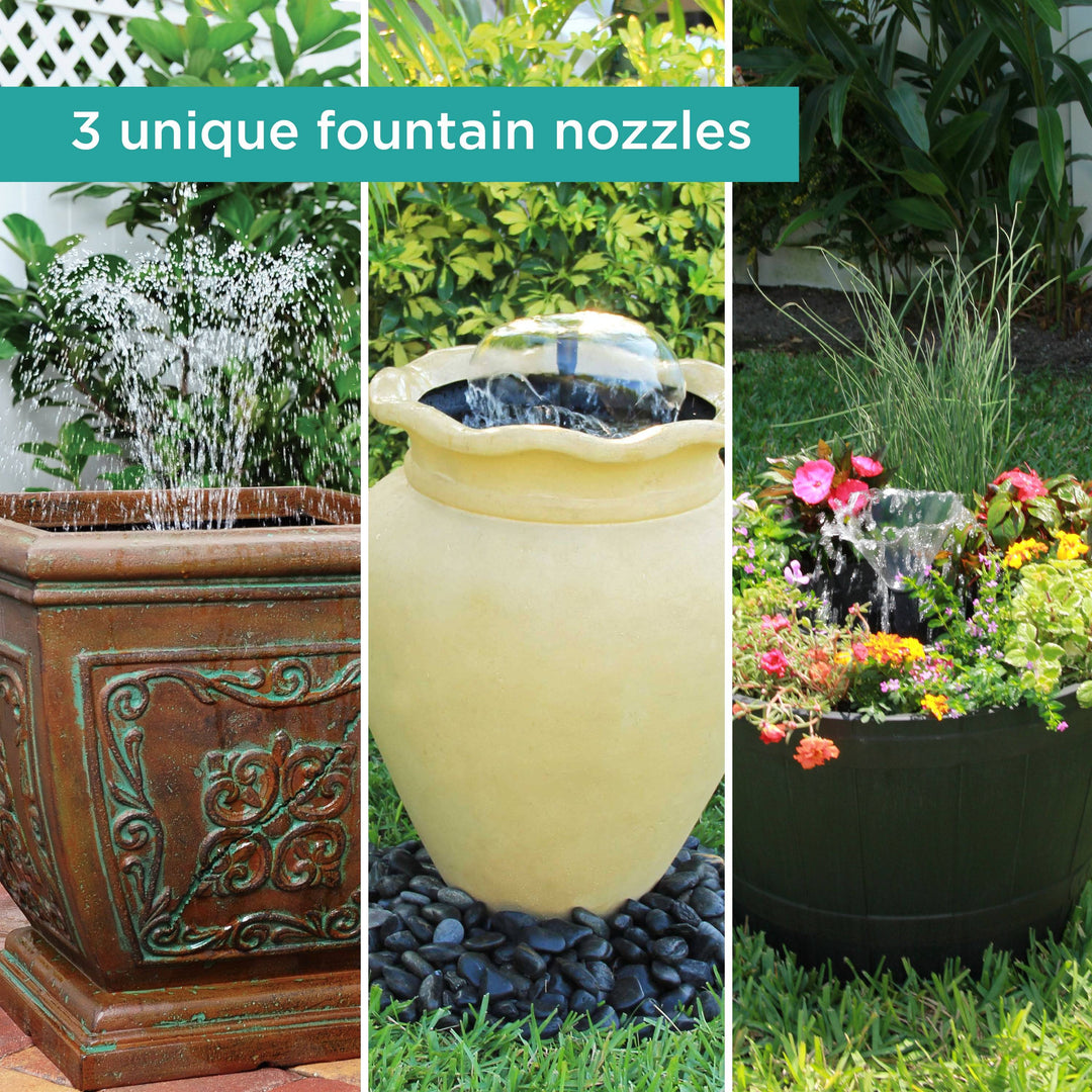 Split image of different types of Container Fountains