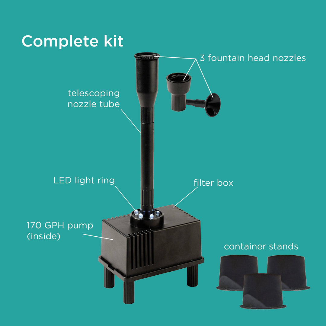 Container Fountain product callout illustration