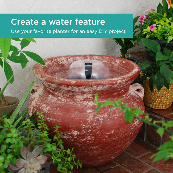 Porch with a Container Fountain in a red vase