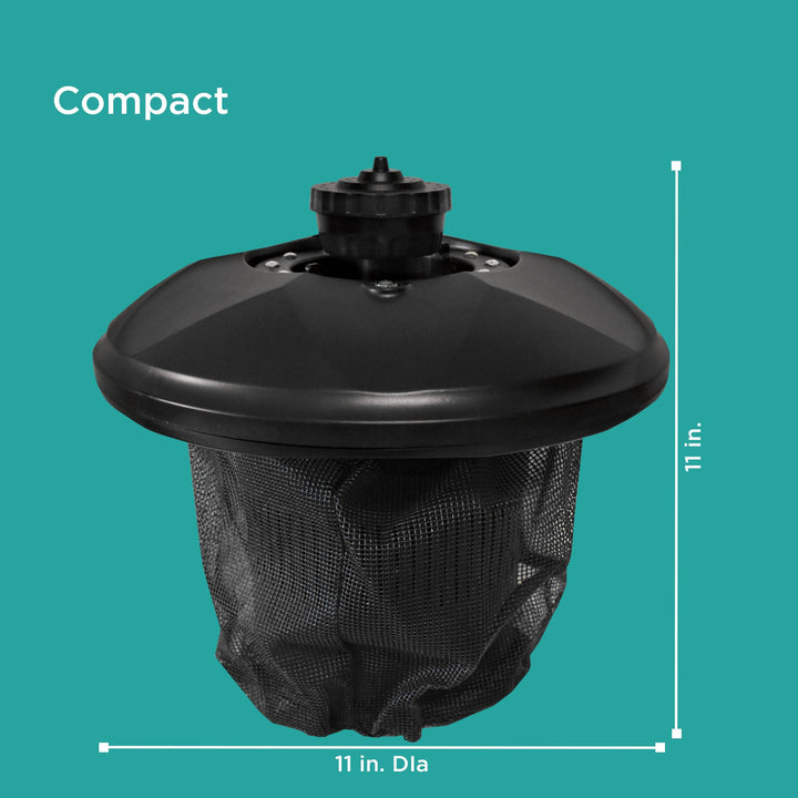 Dimensions of the floating fountain 11 inches Diameter by 11 inches high
