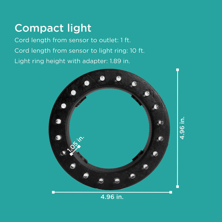Light Ring illustration with dimensions