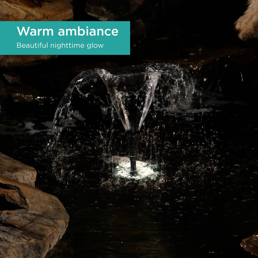 Light Ring shining at night in a pond