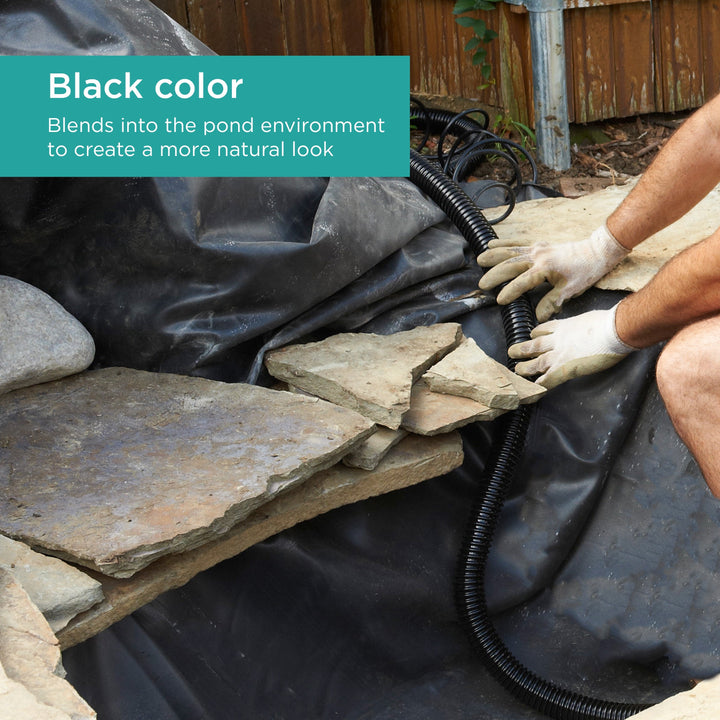 1.5 in. Corrugated Tubing features black color to blend into the pond environment to create a more natural look