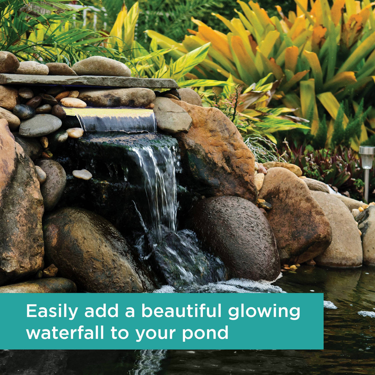 Waterfall Spillway cascading into a pond
