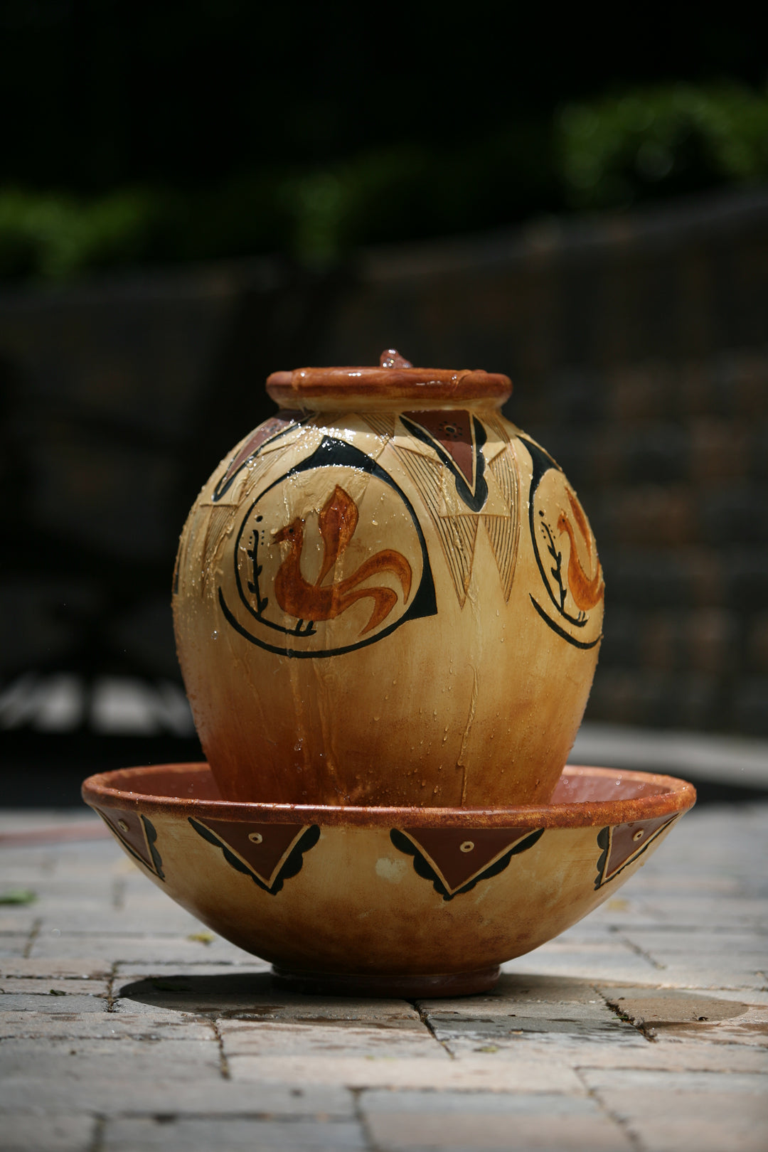 Feng shui fountain in use