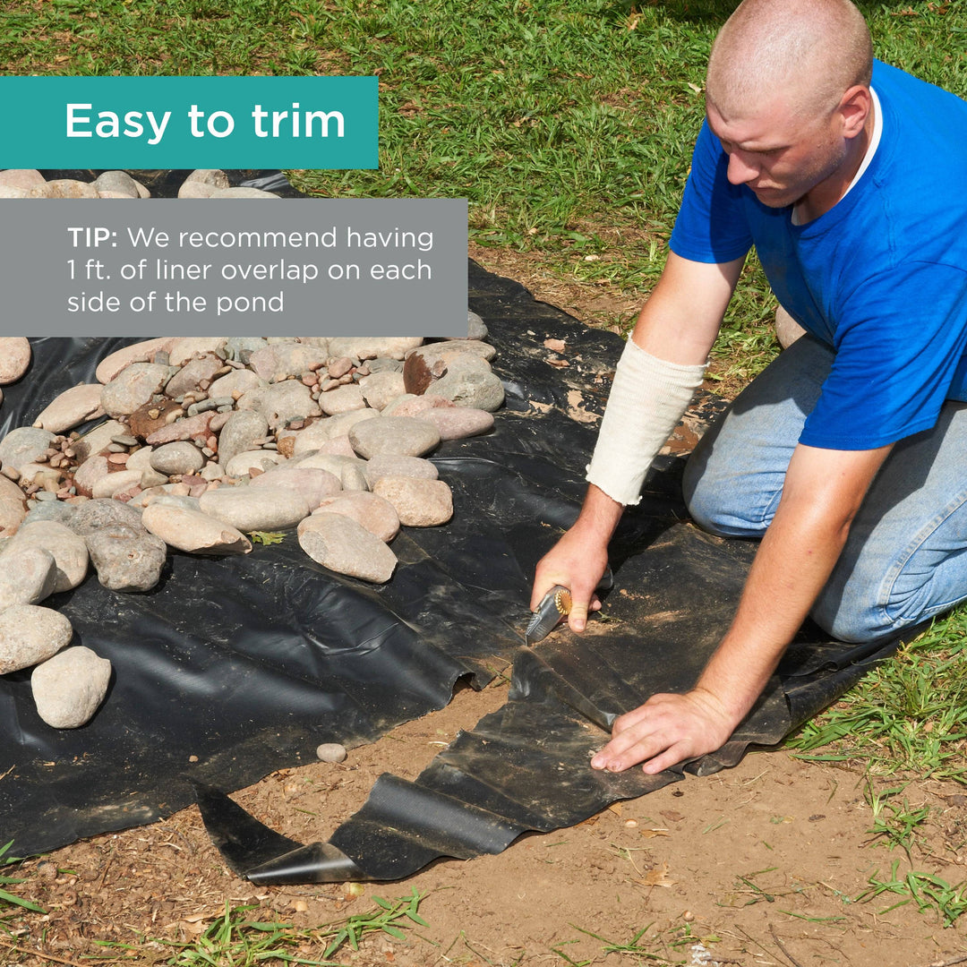 10 x 13 ft. PVC Pond Liner is easy to trim